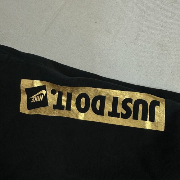 Nike Black Gold Just Do It Jogger Sweatpants Mens Small Athletic Casual Pants - Picture 3 of 5